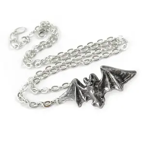 Minature Vampire Kiss Pewter Necklace