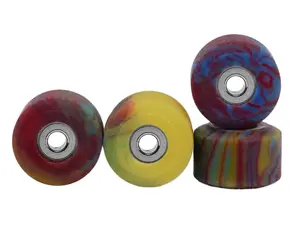 Apex New Street Wheels - 61D Urethane - Ultraspin Bearings - "Tie Dye Swirl"