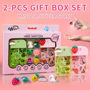 Wish Gift Box Set Power Mist Hydrating Hand Sanitizer Spray 1.5 fl oz Cute Portable Travel Size DIY Gift for Children Aroma Hygiene Products