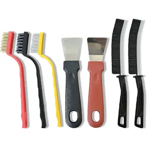 7 Pcs Multi-Purpose Crevice Cleaning Brush Tool for Stubborn Kitchen Grease Stains, Bathroom Crevices, Window Gutters, Tiles and Faucets