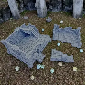 Trpg Ruins 3-Piece War Model Figurine Set, DIY Painting Kit for Dungeons & Dragons, Ideal for Tabletop Rpg Decor and Gift for Board Game Enthusiasts, DIY Miniature