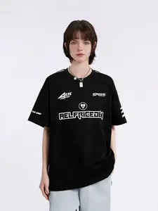 Aelfric Eden Mens Graphic Tees Vintage Racing Tees Oversized T Shirt Women Contrast Color Summer Tops