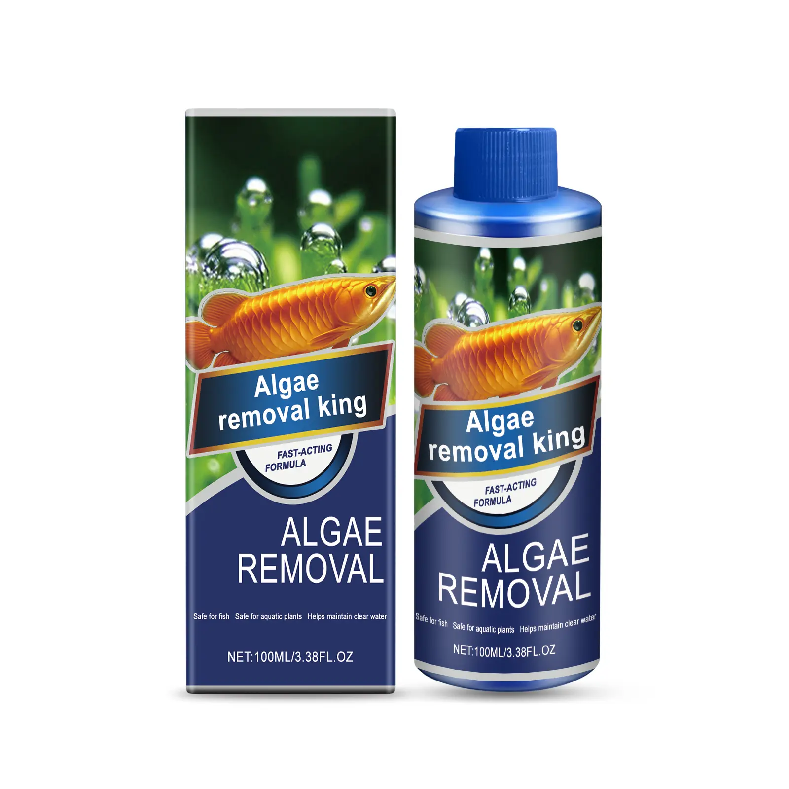AMZ Fish Tank Purifying Clarifying Agent Remove Slime Moss String Algae Prevent Water Turbidity Gentle Non-Toxic Formula For Freshwater Tropical Fish Aquarium Daily Care Supply