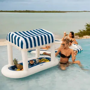 Funboy Floating Cabana Bar Navy and White Swimming Pool Fun Inflatable