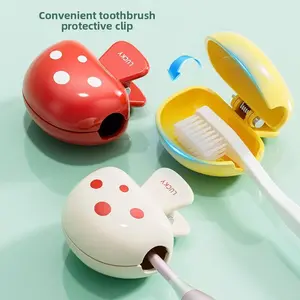 ​​Mushroom-Design Toothbrush Cover - BPA-Free PP Travel Case with Dust Cap, Portable Hygienic Holder for Adults/Kids (6Colors)​​