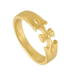 EVRY JEWELS Gold or Silver Plated Women's Hypoallergenic Cross My Heart Ring