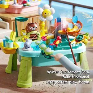 Sunflower Toddler Water Table for Kids, Fishing, Spray Gun, Slide Track, Outdoor Sensory Table, Summer Beach Toy, Best Gift for Boys & Girls