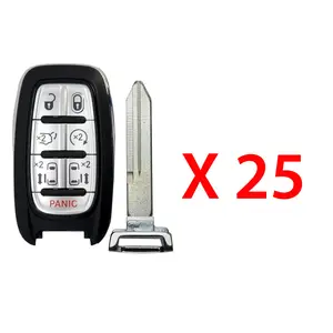 25-Pack Car Key Protector Smart Key Fob Shell, Value Set for 2017-2024 Chrysler Pacifica, Voyager, FCC# M3N-97395900 (7B Fob)