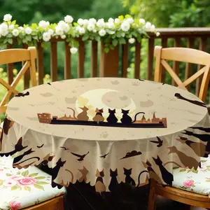 Round Tablecloth with Purple Iris Theme Wear Resistant Dirt Resistant for Home Decoration Picnics Holiday Gatherings Christmas Decorations
