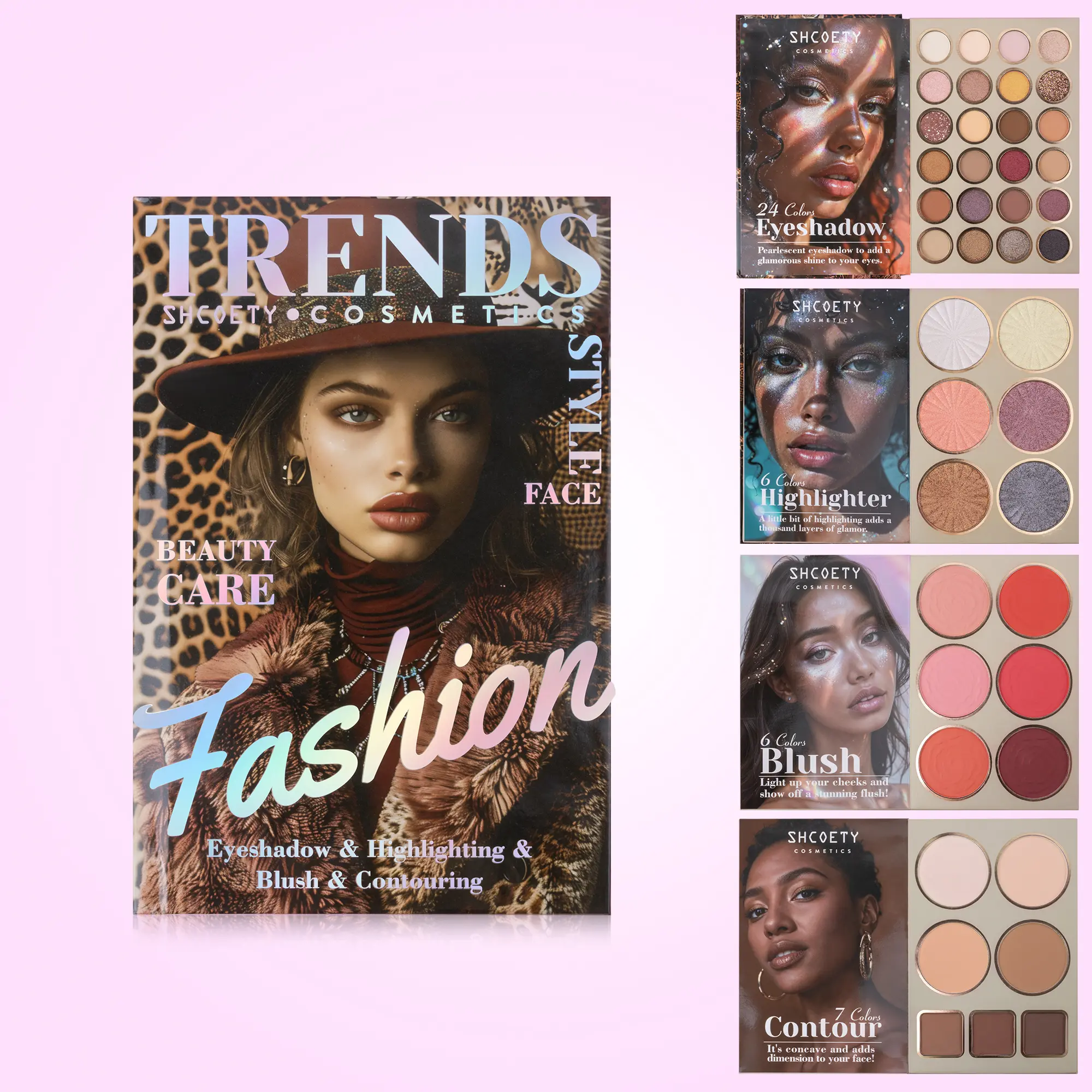 Compact 43-Color Cosmetics Kit - Waterproof, Travel-Sized Glow Palette with Long-Lasting Matte & Sparkle Finish12-Hour Wear, Waterproof, Travel-Friendly Gift Makeup Eyeshadow Flawless Iridescent Powder
