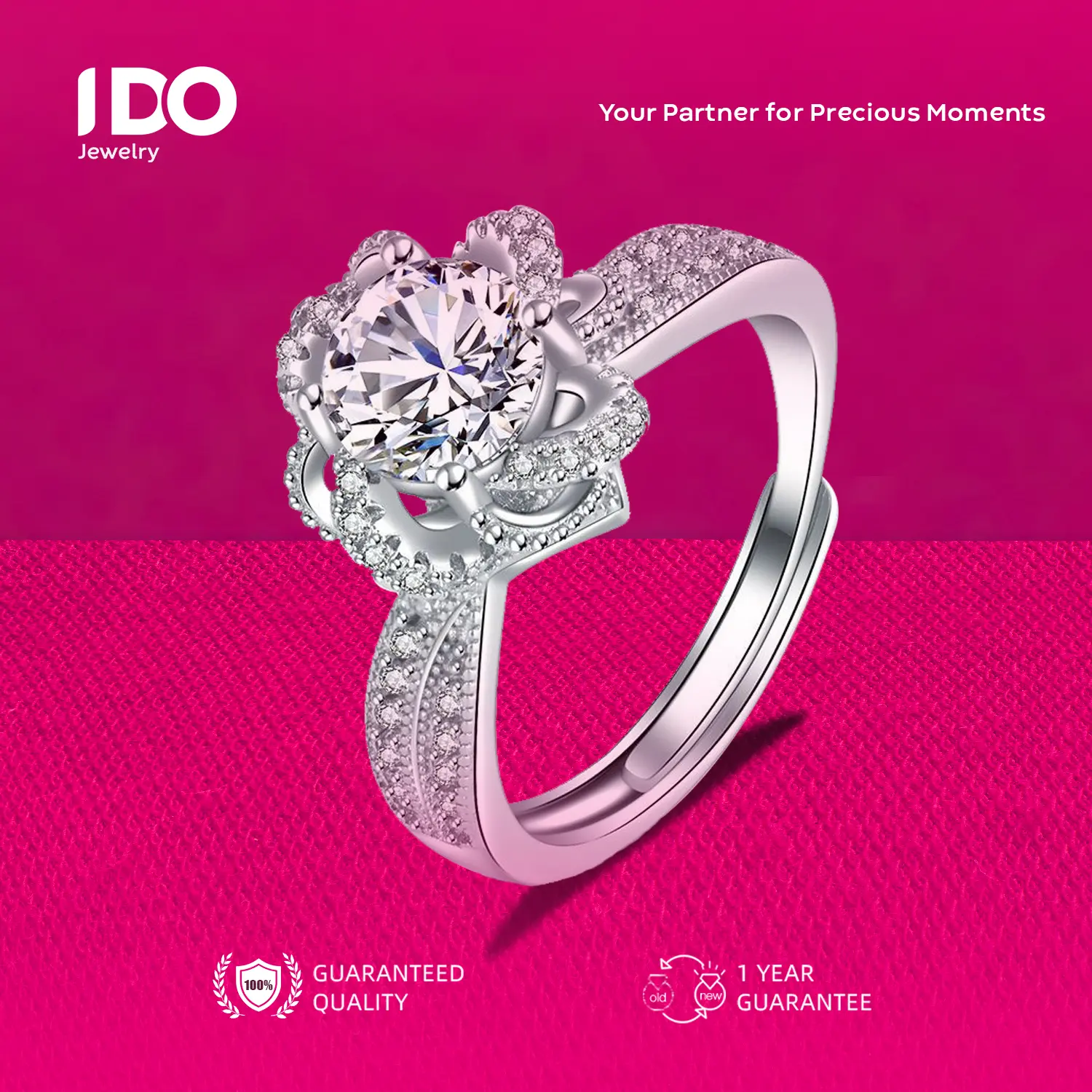 [Crazy Sale] FS-R39 Ring Women Accessories Elegant Beautiful and Luxurious Wedding Couple I DO Jewelry Official R39