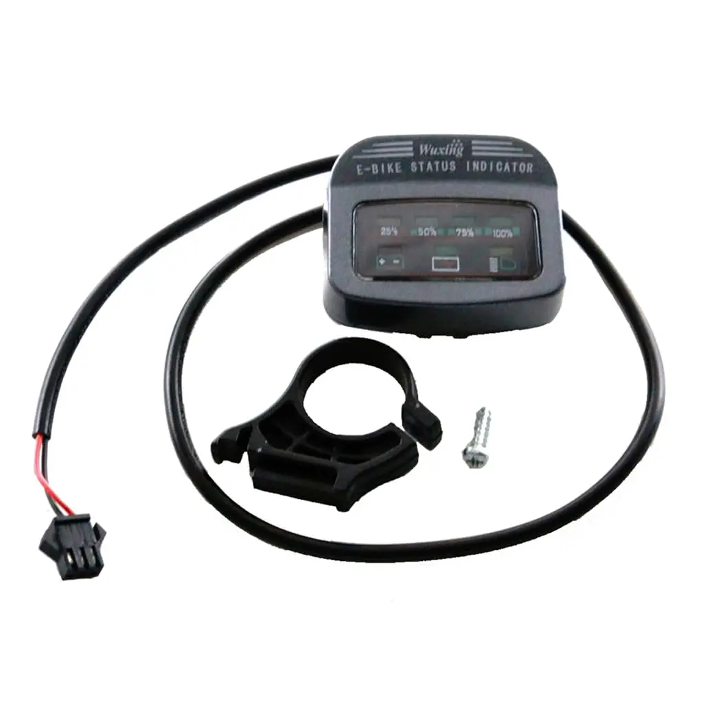48V Motorcycle Gauges LCD Battery Meter Gauge Charge Status Indicator Battery Gauge Indicator Charging Coulombmeter Equipped with Buckle Bracket for E-Bike Electric Bike Scooter Go Kart Moped ATV UTV