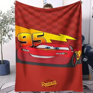Cars Blanket,95 Lightning McQueen Print,Soft Comfortable Home Office Travel Camping Blanket,Air Conditioning Room Warm Nap Blanket,Sofa Blanket,Single-Sided Print,Cartoon Pattern Blanket,Soft Comfy Blanket