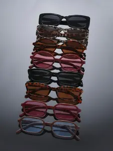 8 Pairs Classic Multicolor Narrow Frame Sunglasses Set, Versatile Designs, Minimalist Style, Perfect for Commuting, Travel, Gifts, Daily Wear