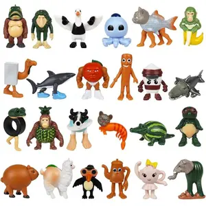 24-Piece Brainrot Animal Doll Set, Decorative Tongtongtung Toys for Desktop Decoration, Unique Gift Collection Item, Action Figure Set, Soft Adorable Figures