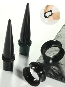 Acrylic Silicone Ear Gauges Taper Ear Plug Tunnel Stretching Kit, Colorful Ear Flesh Expansion Tool, Body Piercing Jewelry, Ear Gauge Tunnels