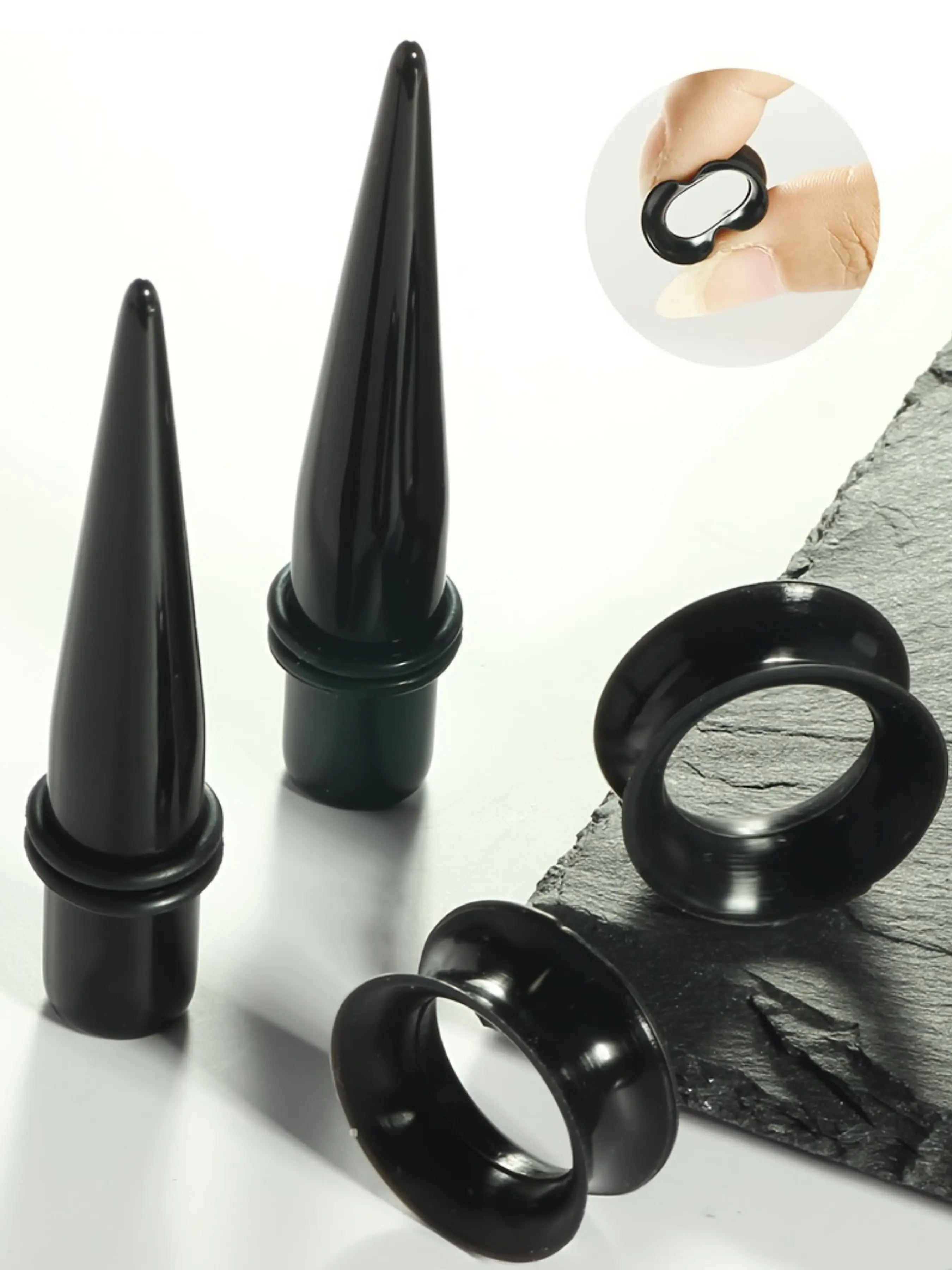 Acrylic Silicone Ear Gauges Taper Ear Plug Tunnel Stretching Kit, Colorful Ear Flesh Expansion Tool, Body Piercing Jewelry, Ear Gauge Tunnels