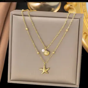 Stainless Steel V Drop Necklace