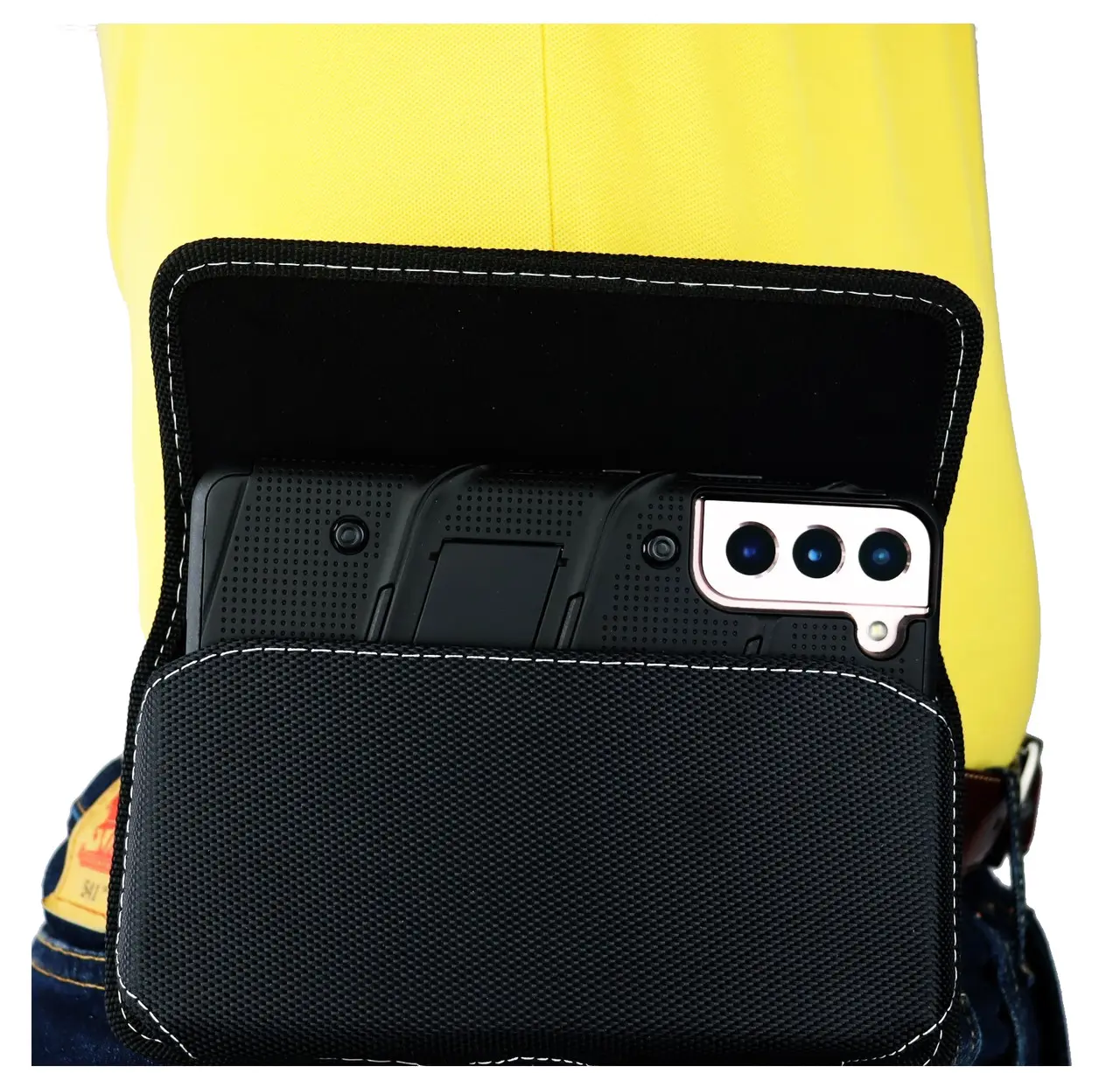 Mgbca Nylon Phone Holster Pouch For Galaxy S21 FE Belt Loop Holder| Magnetic Closure