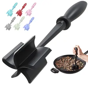 Meat Chopper, Hamburger Grinder, Premium Heat Resistant Smasher for Ground Beef, Burger Grinder Nylon Potato Mix Tool, Meat & Poultry Tenderizers-Black