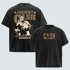 Johnny Cash San Quentin Stars Shirt, Music Graphic Tee, Rock Band Shirt, Country music shirt, Gift for band fans, Men's and women's round neck cotton casual T-shirt, Beautiful graphic T-shirt Top Womenswear Breathable Everyday