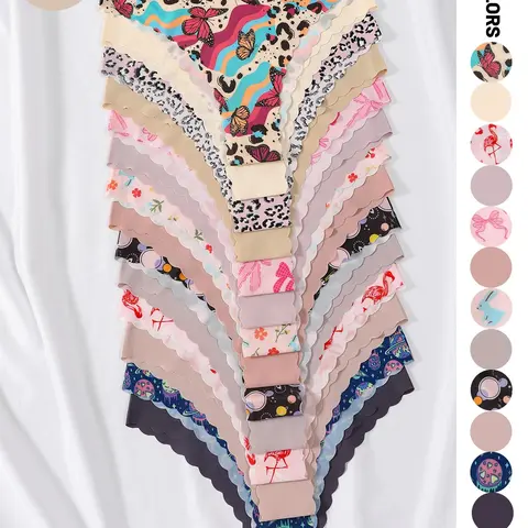 Women's Random Print Panty, Soft Comfy Breathable Knicker for Daily Wear, Underwear for All Seasons, Fashion Comfy Underwear, Soft Breathable Panties, Daily Casual Underwear