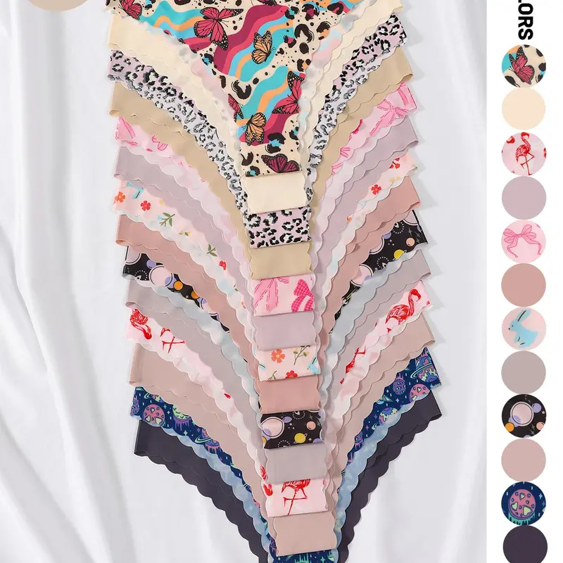 Women's Random Print Panty, Soft Comfy Breathable Knicker for Daily Wear, Underwear for All Seasons, Fashion Comfy Underwear, Soft Breathable Panties, Daily Casual Underwear