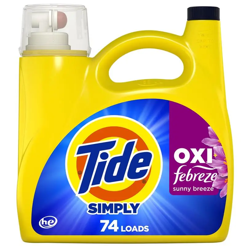 74 Loads Sunny Breeze smelling fresh and clean with Oxi Boost+ Febreze Odor Defense detergent 105 fl oz 74 Loads Sunny Breeze smelling fresh and clean with Oxi Boost+ Febreze Odor Defense detergent 105 fl oz