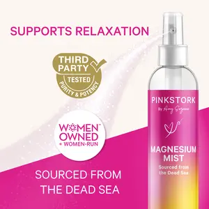 Pink Stork Magnesium Spray Mist Calm and Relaxation Hydrating Skincare 4 oz US Moisture Cream Moisturizing Moisturizer Hydrate