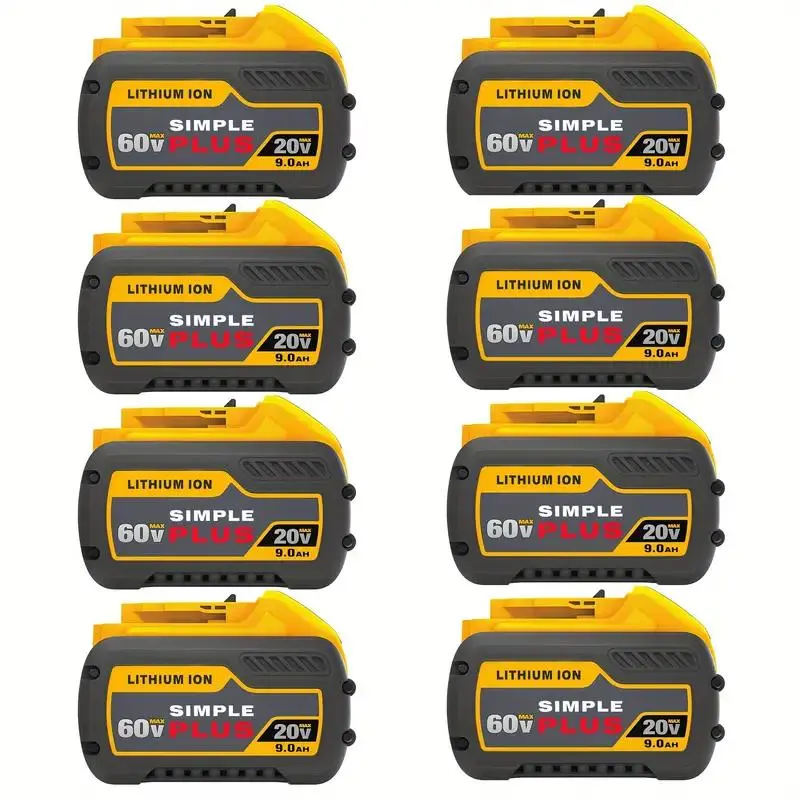 High Capacity 9000mAh Lithium Replacement Battery, 9.0Ah DEWALT FLEXVOLT 20V/60V MAX Compatible Fits DCB609 DCB612 DCB208 Cordless Tool Batteries for 20V/60V MAX Cordless Power Tools
