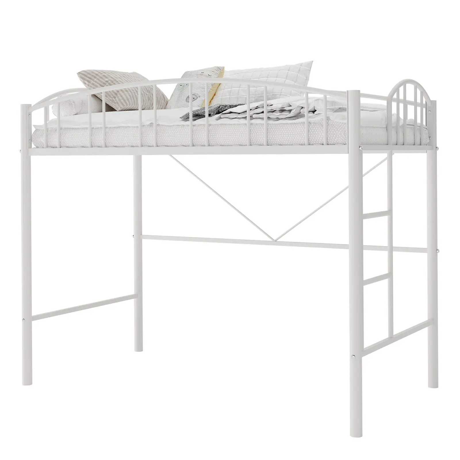Garvee Heavy-Duty Metal Loft Bed Frame with Sturdy Steel Slats, Space-Saving Modern Design for Kids, Teens, Adults - Ideal for Bedroom