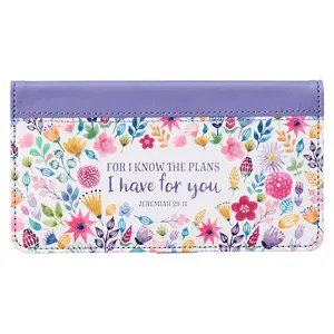 For I Know the Plans I Have For You Two-Toned Faux Leather Checkbook Cover - Jeremiah 29:11 outdoorfun