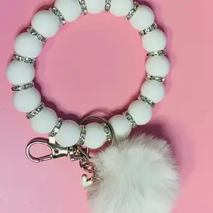 Wristlet 15mm silicone beads with metal beads