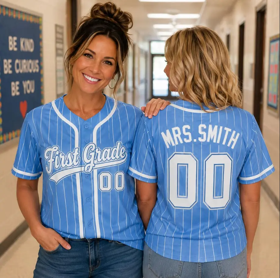 Custom Teacher Baseball Jersey, Personalized Name Number Jersey Shirt, Back To School Gift, Game Day Tee