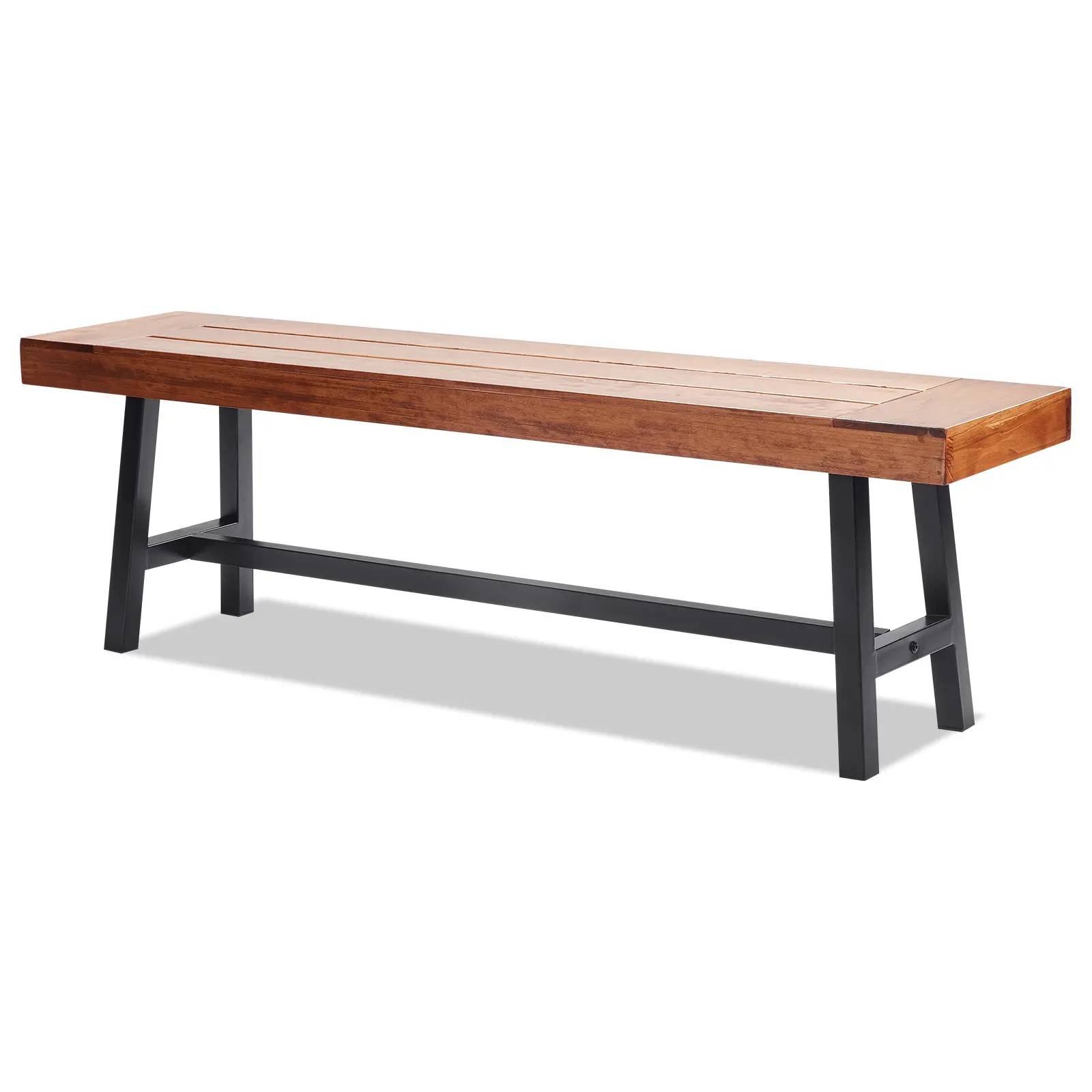 VEVOR Outdoor Bench,  63 inches Wood Garden Bench with Metal Leg for Outdoors, Outdoor Garden Park Bench, 500 lbs Load Capacity Bench, Dining Bench Patio Bench for Garden, Park, Yard, Front Porch