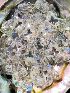 A10- (10PCS) 18mm 3D Butterfly With Rhinestone CLEAR UVAB Acrylic Beads For DIY