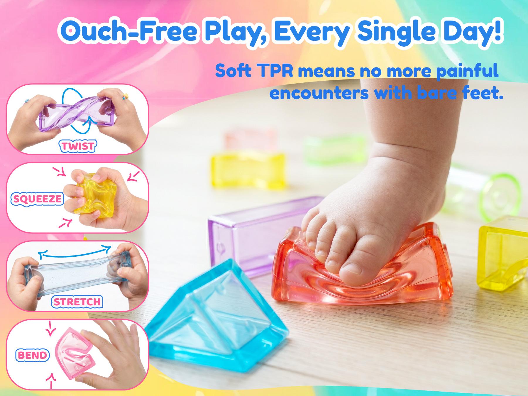 Soft jelly blocks designed for children's hands