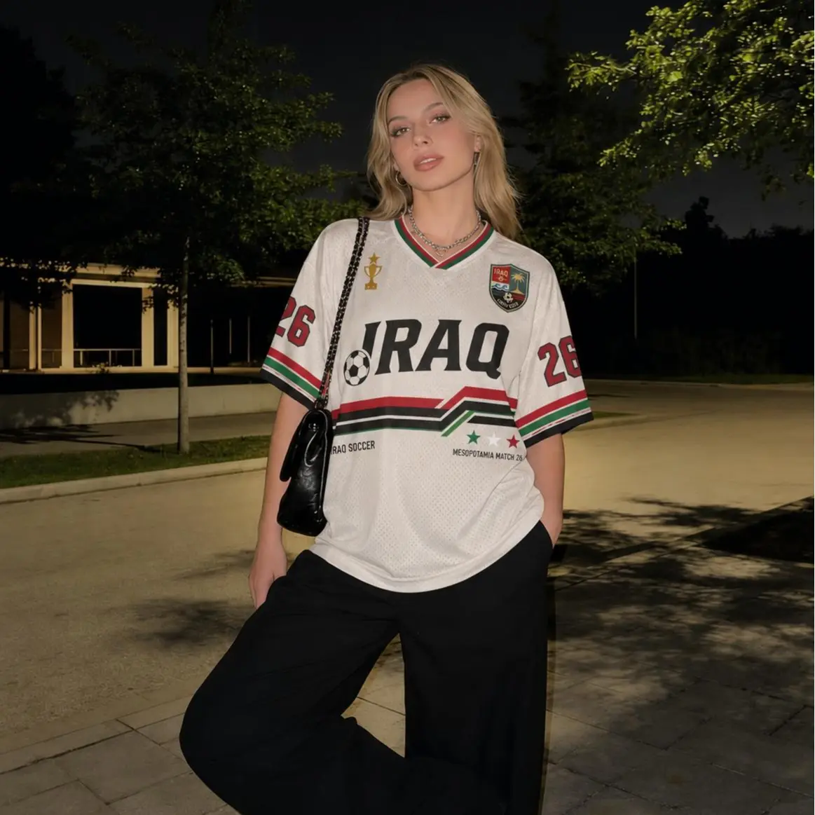 Iraq Soccer Mesh Jersey, Retro Mesopotamia Shirt, Custom Name Number Jersey, Iraqi Football Fan Gift, Vintage Iraq Soccer Tee