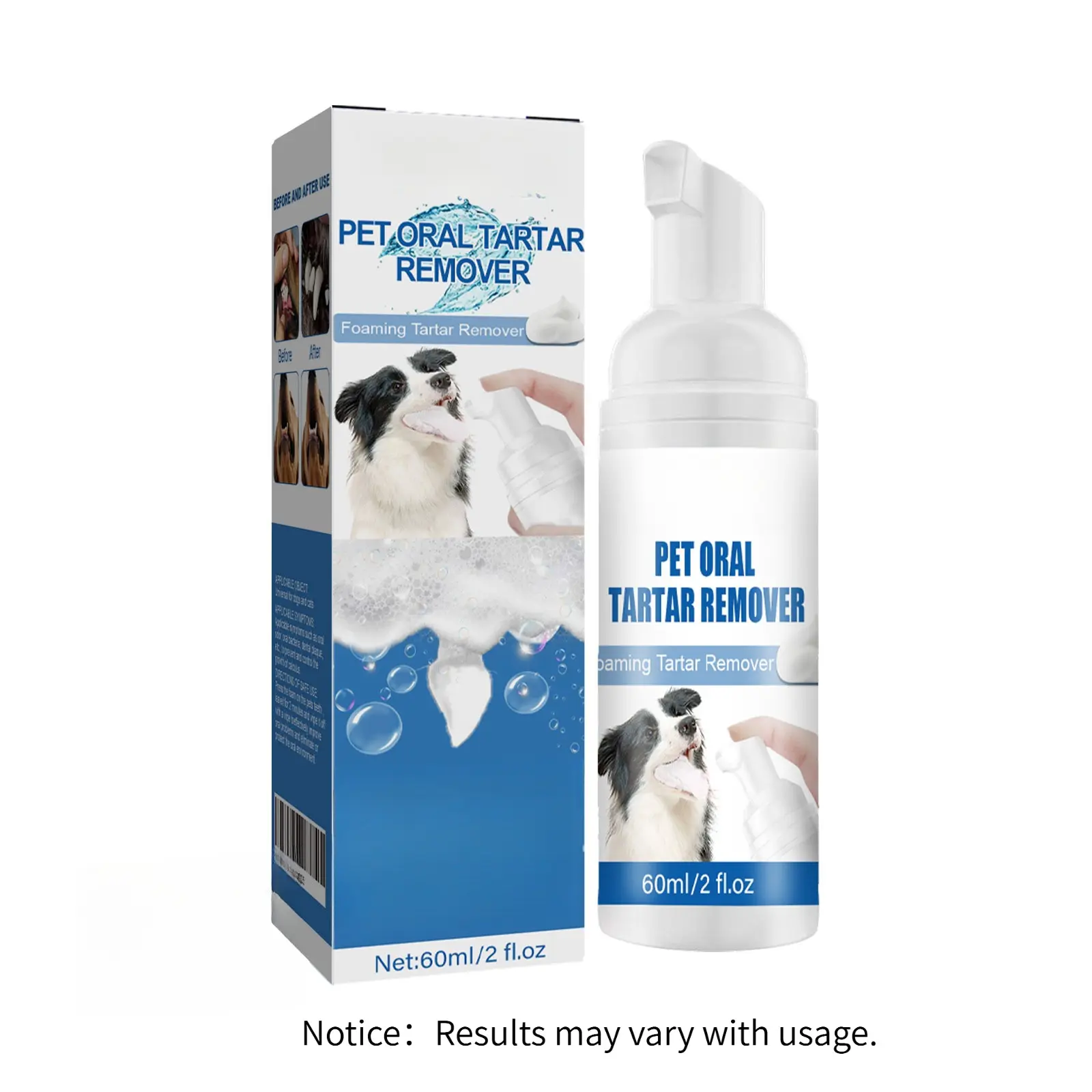 Pet Dental Foam Cleaner with Glycerin & Honeysuckle - Dog & Cat Oral Care Toothpaste for Fresh Breath, Cleaner Teeth, Daily Teeth Maintenance