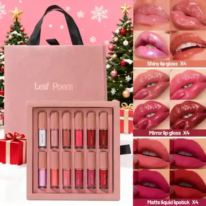 High Pigment Lip Stain Kit Christmas gift, Perfect for All Skin Types, Daily Use Makeup Essentials, Matte Liquid Lipstick, Lipgloss, Intensely Pigmented, Glossy Lip Stain