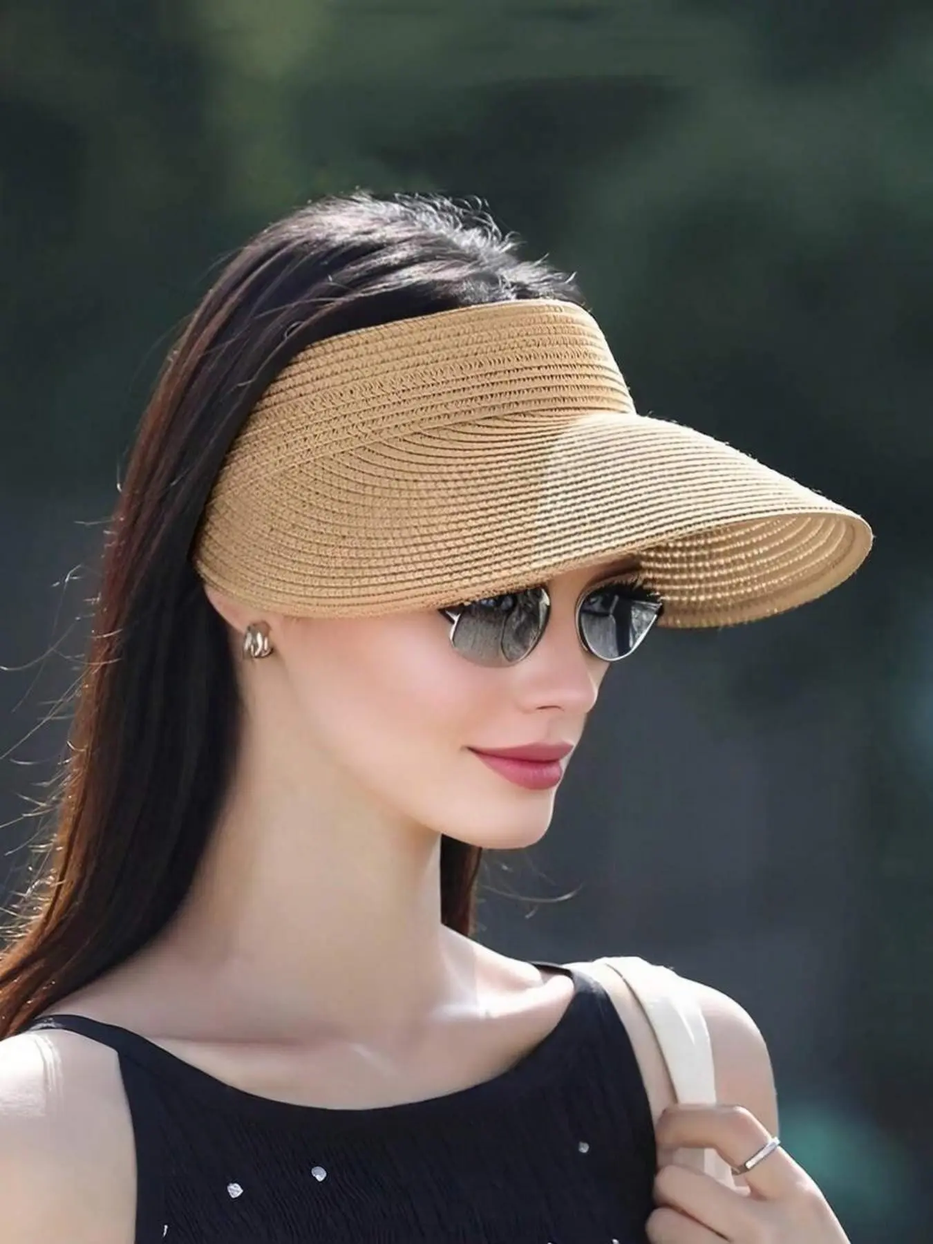 Foldable Bohemian Style Lightweight Sun Hat with Sun Protection, Women's Vintage Woven Bucket Hat, Casual Headwear, Portable Design, Suitable for Outdoor Activities and Daily Wear