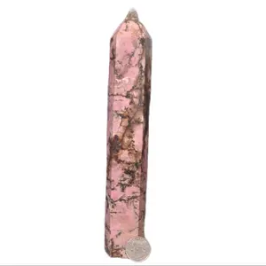 9-inch Rhodonite Crystal Tower for Home Decor