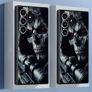 Protective Phone Case Featuring a Grim Reaper Skull Warrior Design, Compatible with for samsung for galaxy S25, S24 Ultra, S23 Plus, S22, S21, S20 FE, Made from High-Quality Soft Shockproof Material.