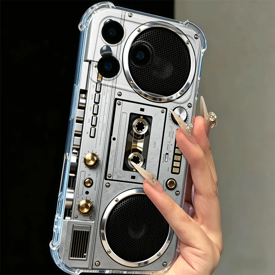 Vintage Silver Boombox Phone Case by CasePop