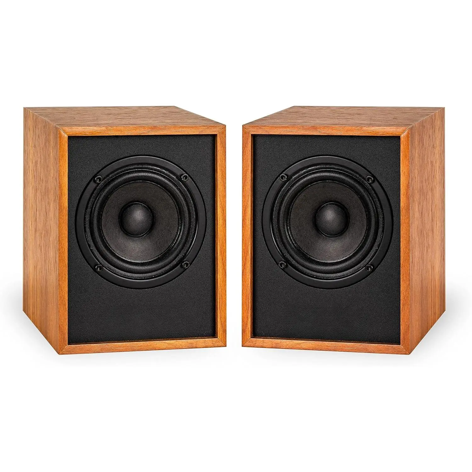 Huntley  Bookshelf Speakers with Built-in Amplifier and 3" Drivers for Turntable, TV, PC and  Music Streaming Featuring  5, RCA and Aux (EB10)