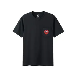 Kaws x Uniqlo Heart Pocket Tee (Asia Sizing) Black