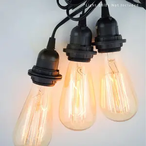 BULK PACK (6) Triple Socket Pendant Light Cord Kits for Lanterns (19FT, Switch, Black)