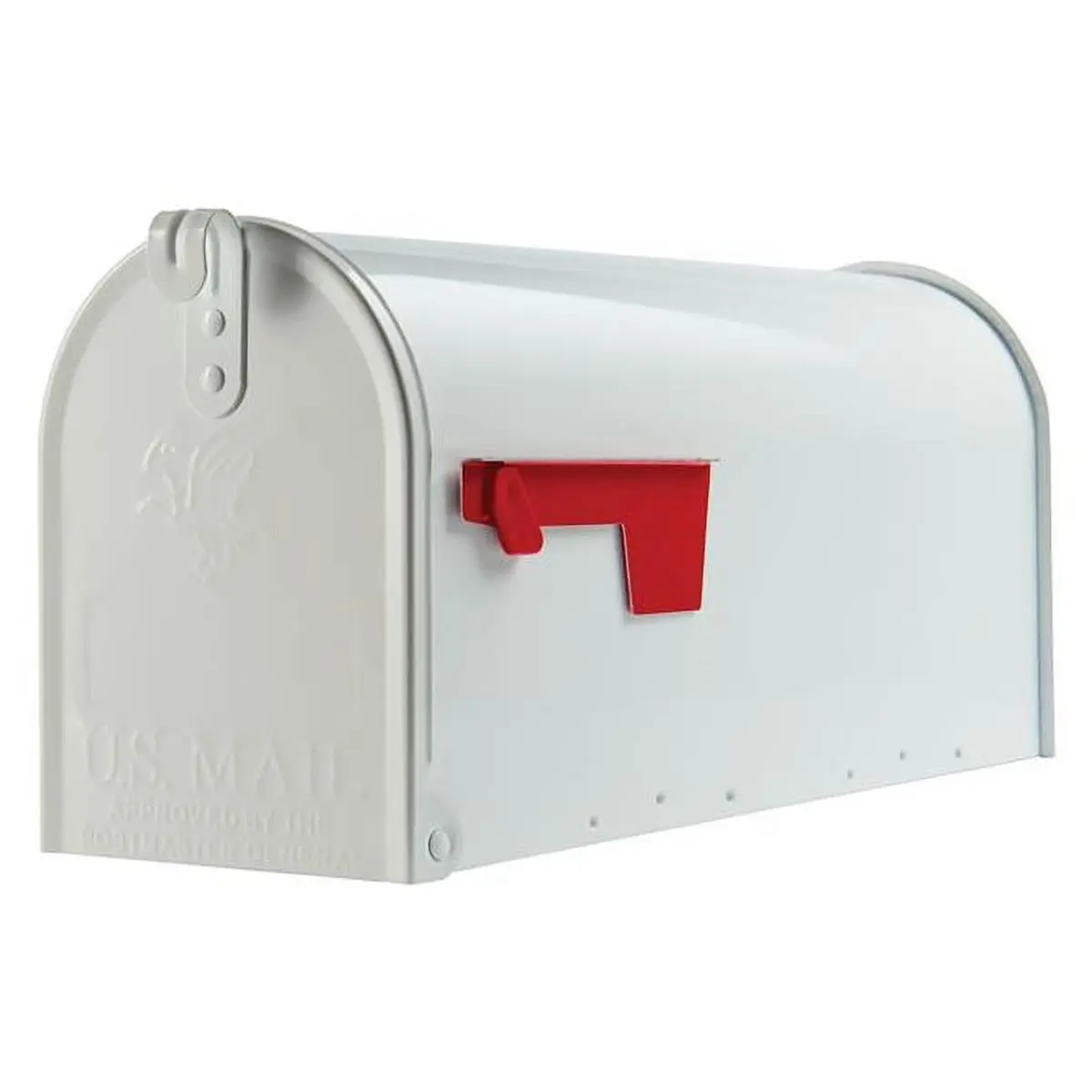 212 MAIN Classic Rust-Resistant Galvanized Steel Post-Mount Outdoor Mailbox, Medium Size, White