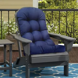 Adirondack Chair Cushions Navy Blue High  Patio Furniture Cushion for Adirondack Rocking Chair Thicken Glider Rocker Replacement Pads, 44x20x4 in