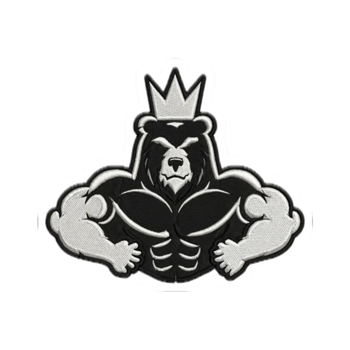 Muscle Bear Sticker — Strong Bear Kiss-Cut Decal for Laptops & Gear